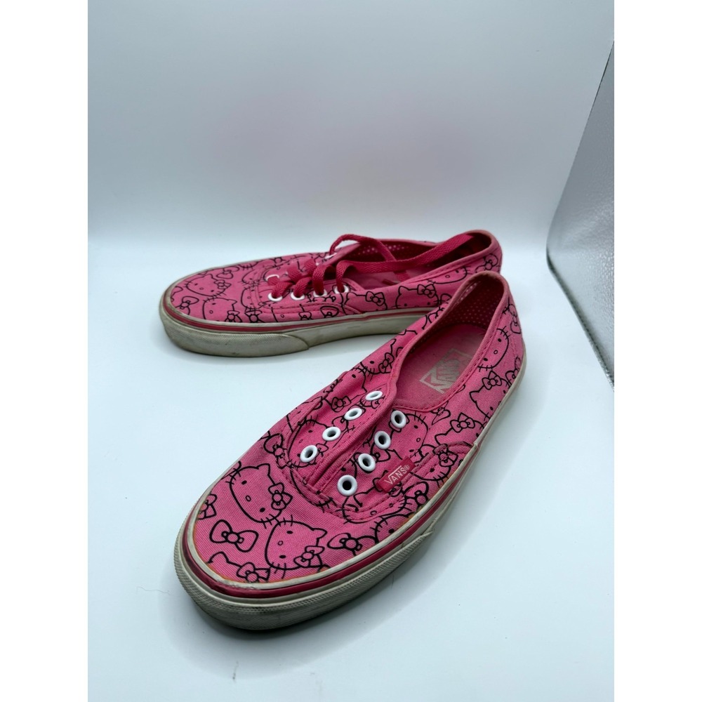 Vans Hello Kitty Womens 6.5 Sneaker Pink Black Canvas‎ Low Top Skateboard Shoes